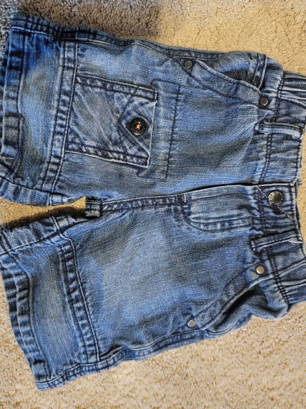 Vintage Genuine Kids From Oshkosh Blue Denim Cargo Shorts 24m